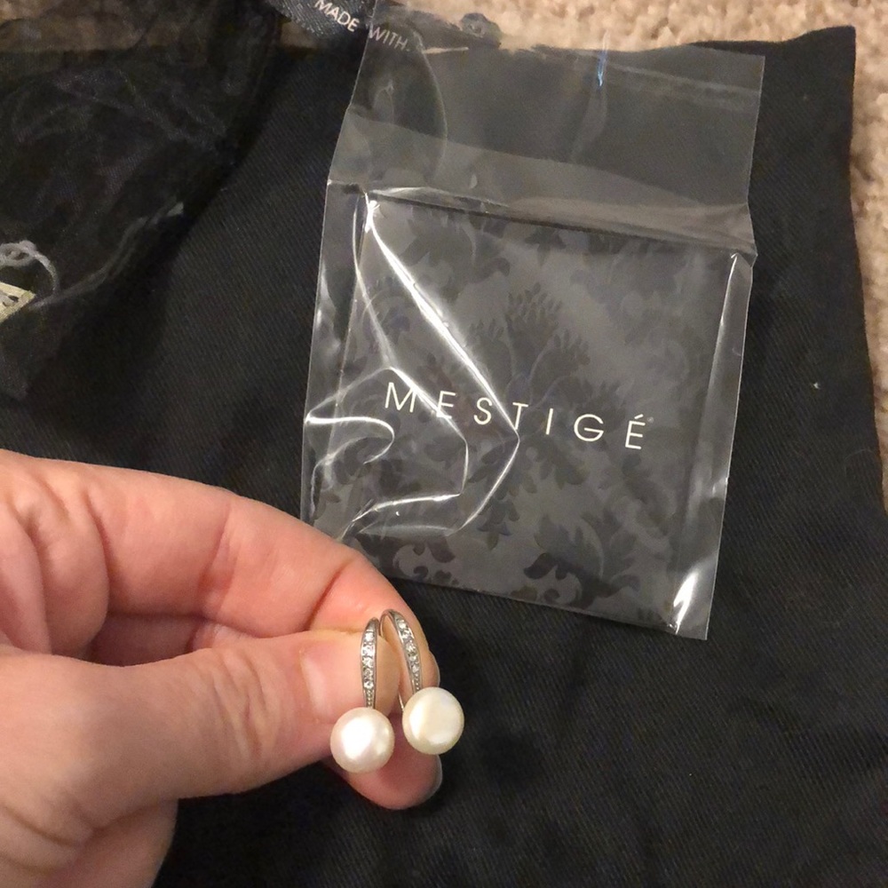 Mestige Freshwater Pearl Earrings with Swarovski